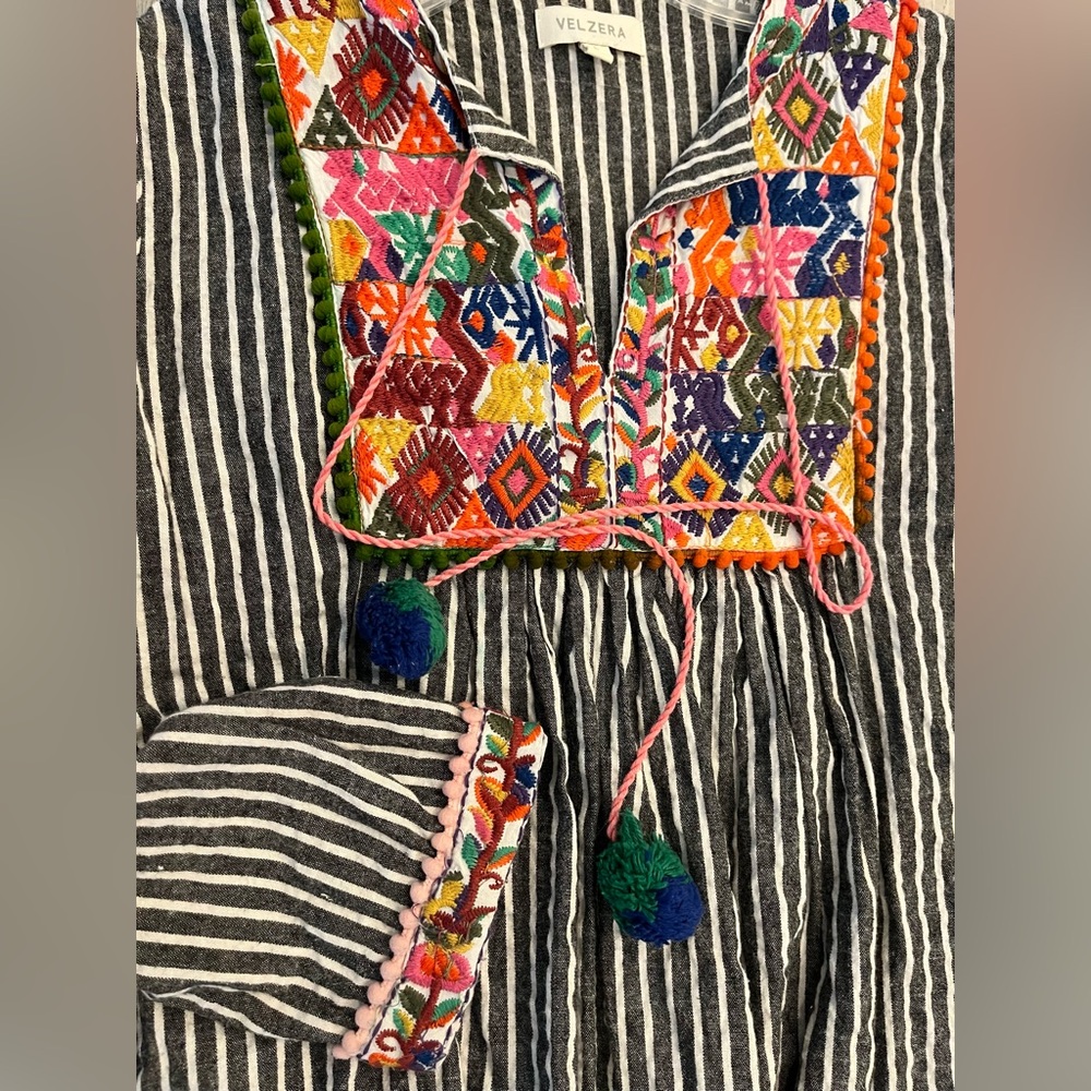 Velzera Embroidered Stripe Top /Dress - Picture 5 of 14